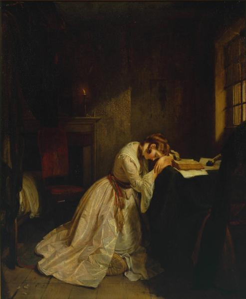 Clarissa Harlowe in the Prison Room of the Sheriff's Office exhibited 1833 Charles Landseer 1799-1879 Presented by Robert Vernon 1847 http://www.tate.org.uk/art/work/N00408